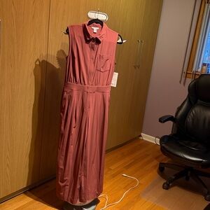 Athleta Sleeveless Jumpsuit in Old Rose color ( Petit Length)